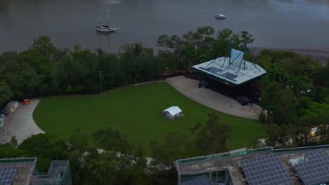 outdoor venue of riverstage at city botanic gardens in downtown brisbane, qld, australia