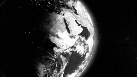 earth from space in grayscale