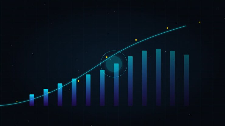 Animated Bar Chart Showing Financial Growth and Data Trends