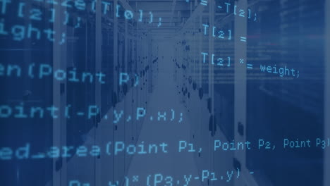 animación del procesamiento de datos a través de servidores informáticos