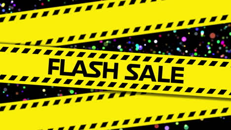 flash sale graphic on yellow tape