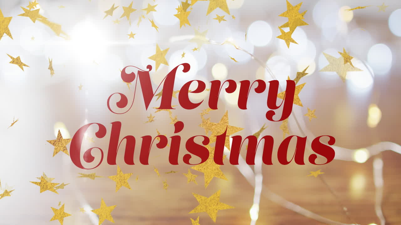불빛 위에 메리 크리스마스 텍스트의 애니메이션