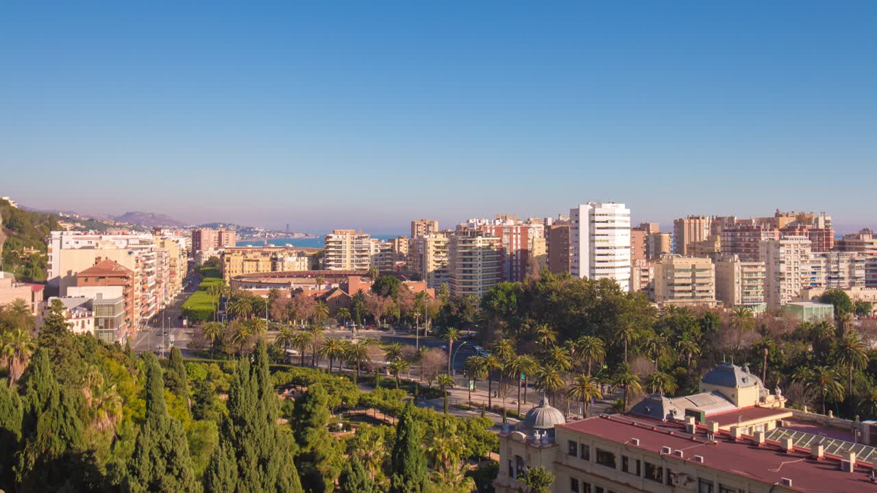 hiszpania malaga słoneczny dzień arena byków zatoka 4k upływ czasu
