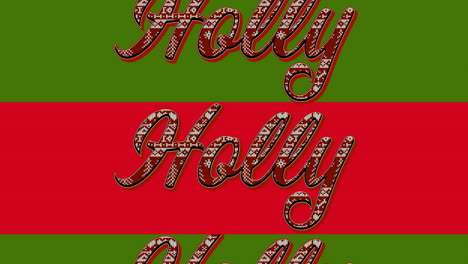 animación de texto sagrado en navidad en fondo rojo y verde