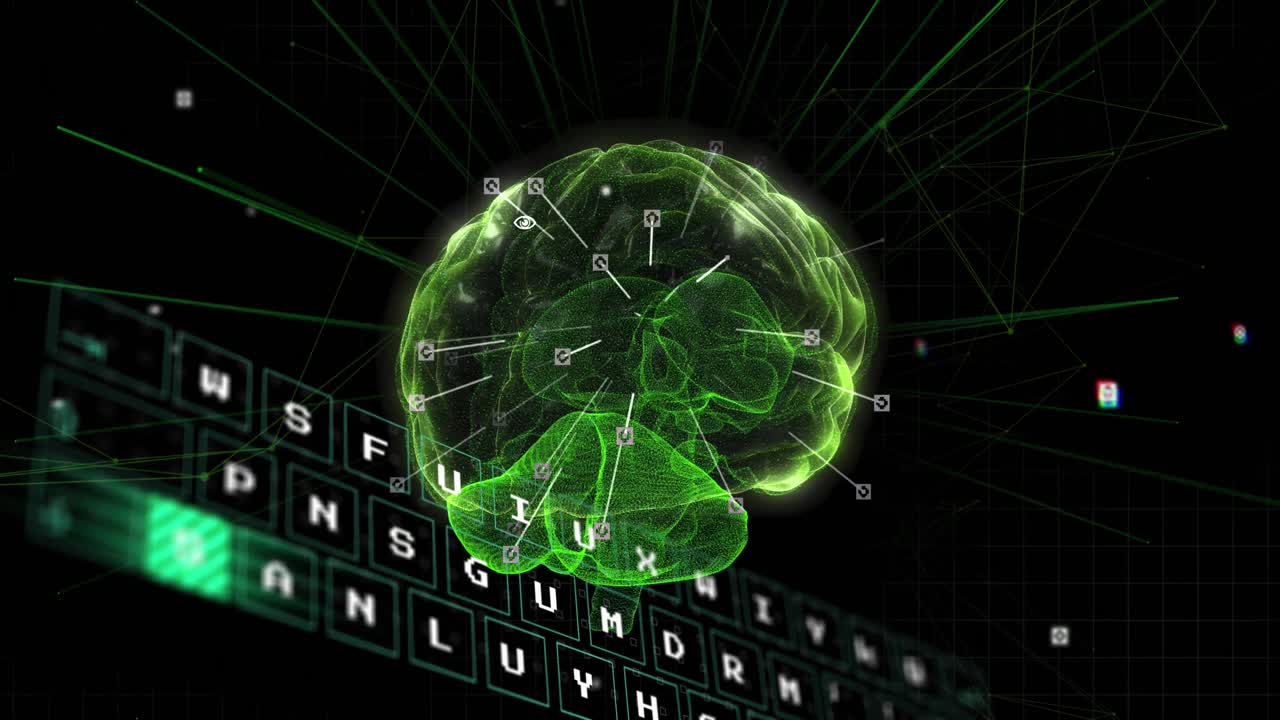 인공지능 텍스트 및 데이터 프로세싱의 애니메이션