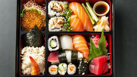 a delicious bento box of sushi