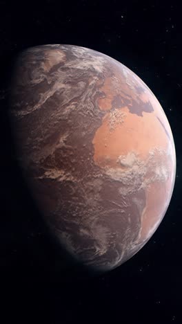 vertical shot of planet earth as seen from space as the atmosphere dies due to climate change and global warming