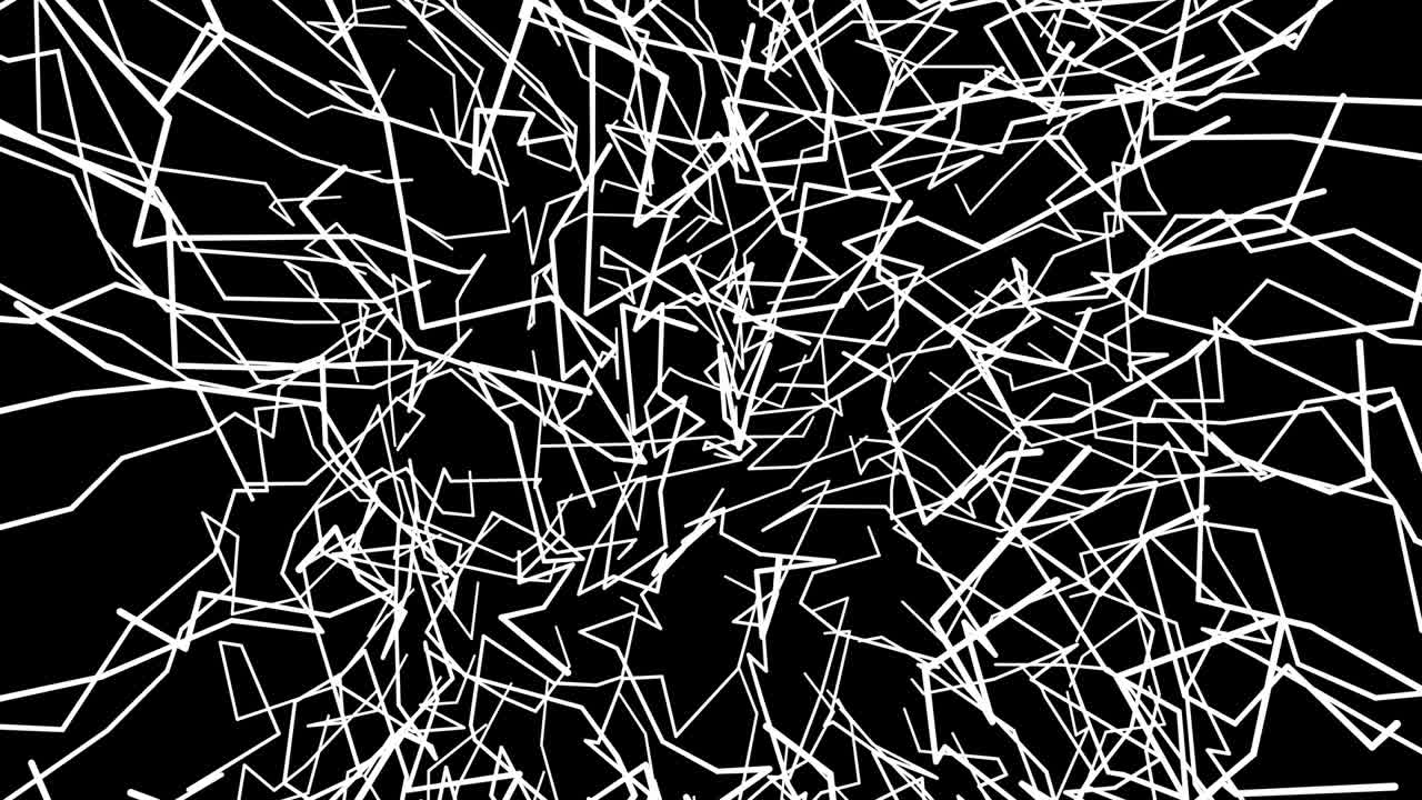 Fast moving white lines on black background.