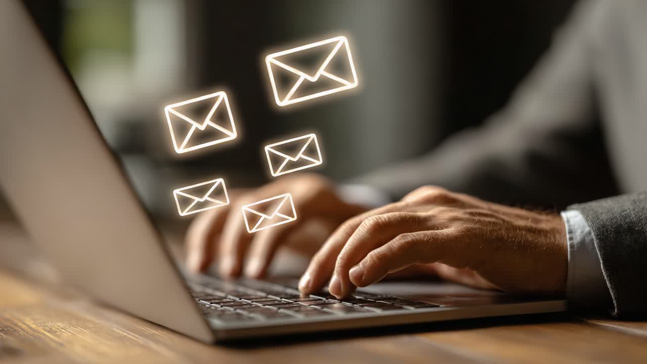 A Focused Professional Engaging with Digital Communication on a Laptop, Illuminating the Importance of Email Correspondence in a Modern Workspace
