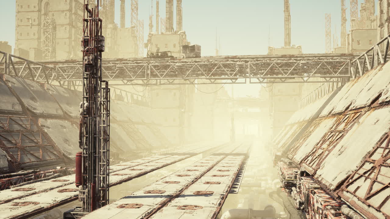 포스트 아포칼립스 산업 도시 터널