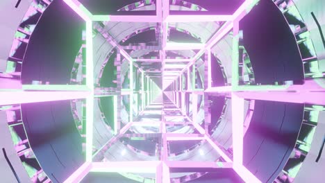 gráficos en movimiento computarizados de caídas a través de un orificio profundo, vívido, colorido y brillante con diseño de marco de alambre