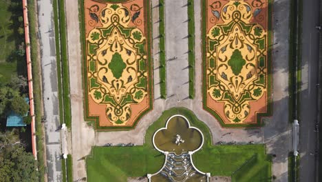 flying over belvedere palace gardens that descend from upper to lower belvedere