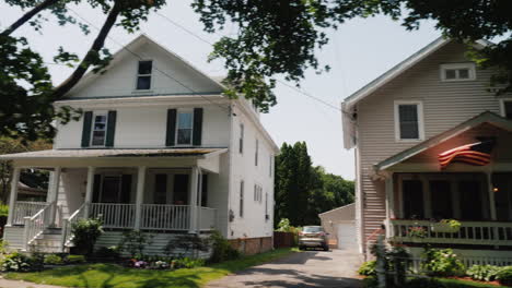 A-Trip-Through-America-Along-A-Typical-Neighborhood-With-Wooden-Houses