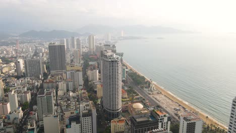 sunrise over the coastal city of nha trang - vietnam