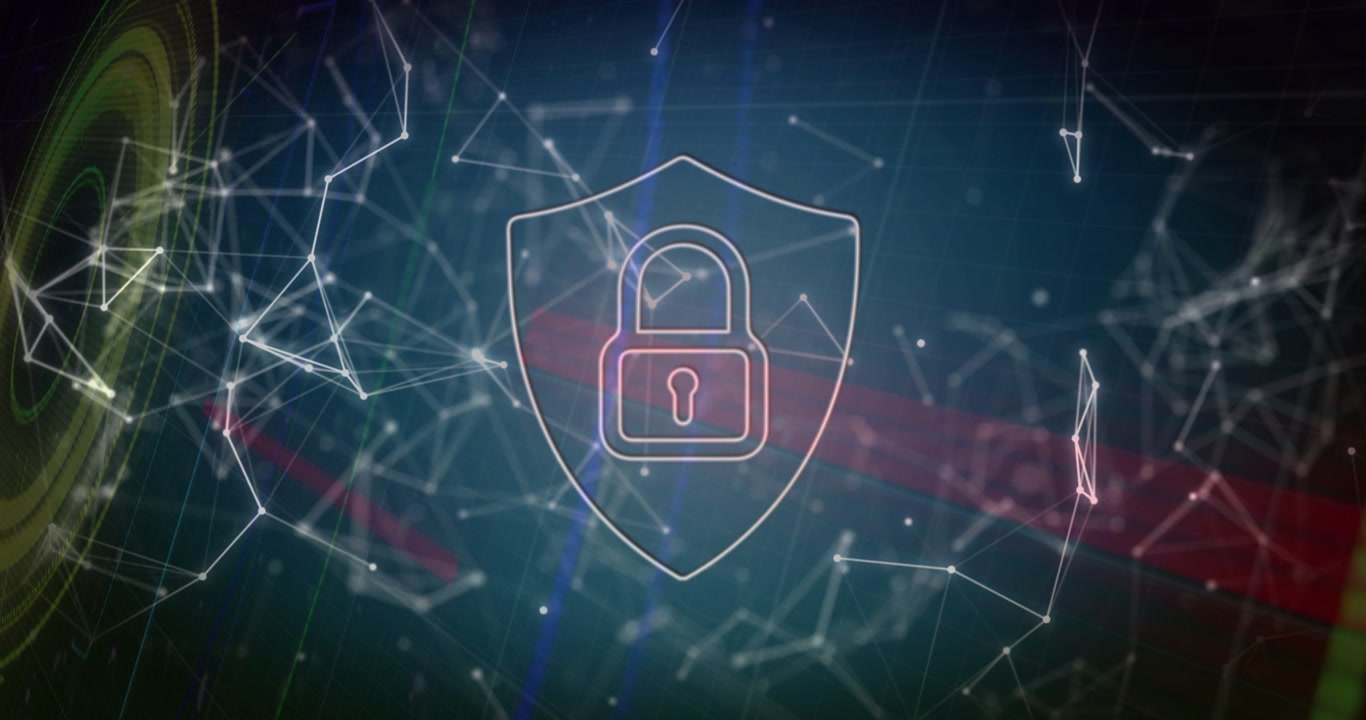 Left rings appearing initiating centered lock pulsing while nodes reforming showing security