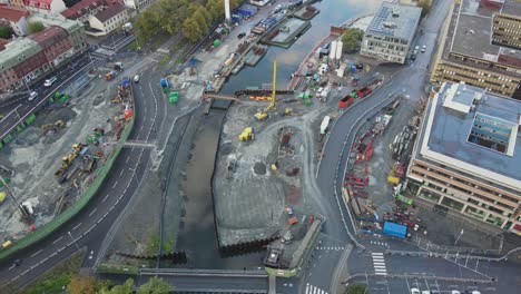 new train tunnel under construction as part of west link in rosenlund, gothenburg, sweden