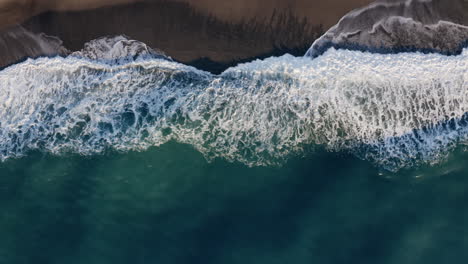 aerial of stormy ocean waves