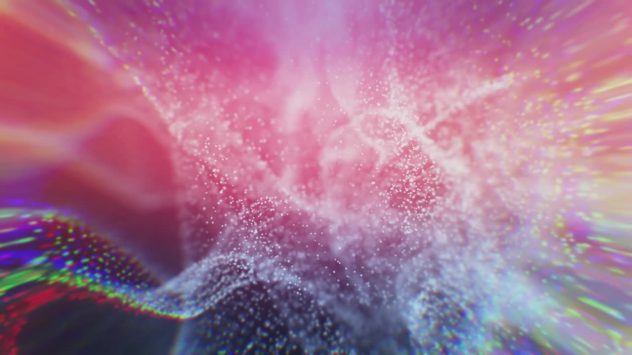 추상적인 배경 3d 렌더링: 무작위 크기의 혼란스러운 입자