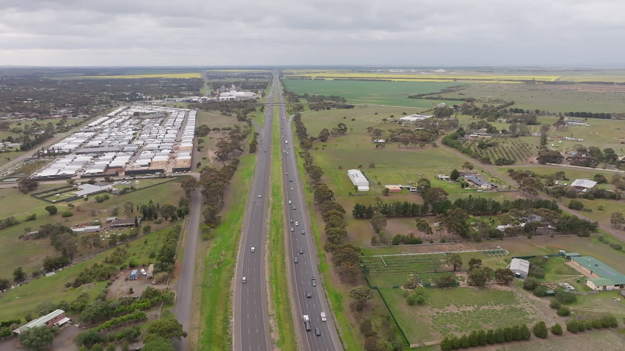 AERIAL Above Princes Freeway Melbourne Bound Near Lara Geelong, Australia