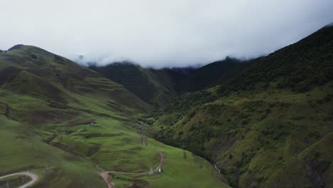 mountain valley aerial view