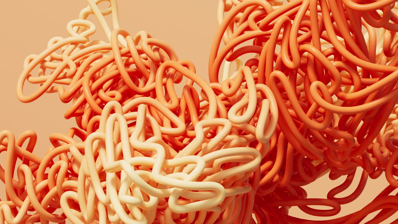 Linee astratte e disordinate, rendering 3D