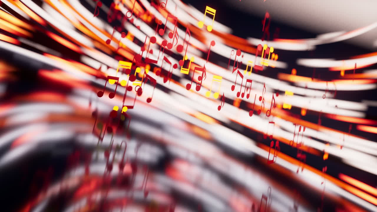 Music notes, musical tunes, 3d rendering.