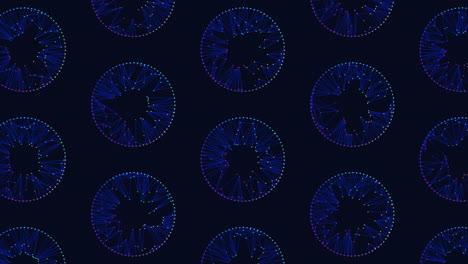 Círculos-Geométricos-En-Azul-Y-Morado-Sobre-Fondo-Negro