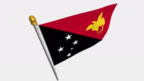 video de bucle de la bandera de papúa nueva guinea revoloteando en el viento, video en cámara lenta de 4k, con canal alfa