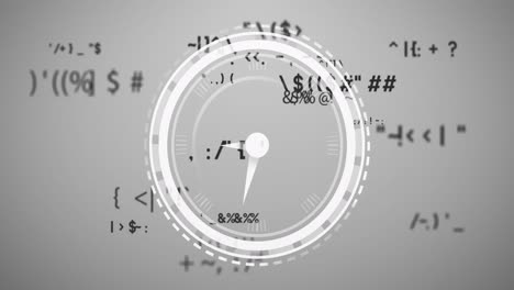 animación del reloj moviéndose sobre fórmulas matemáticas sobre fondo gris