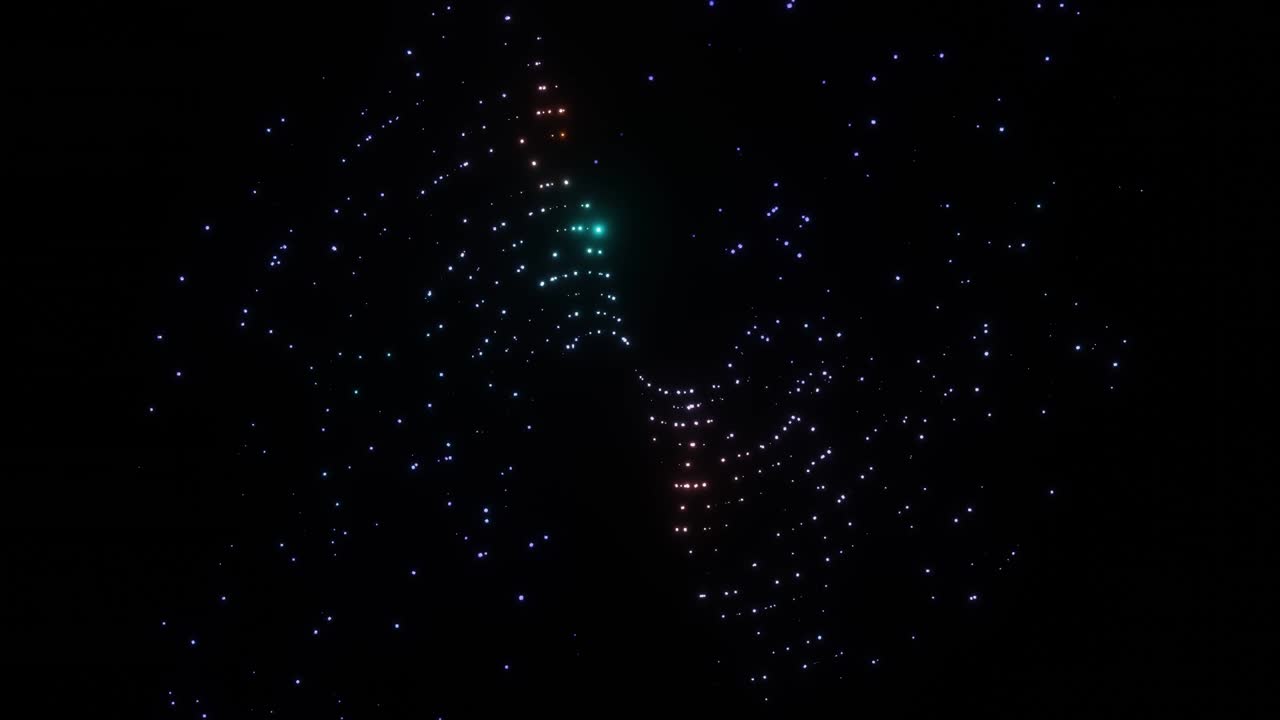 particles wave technology digital Big data glowing light animation 3D rendering