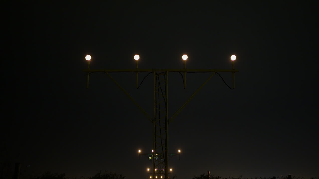 Night Landing Lights at an Airport