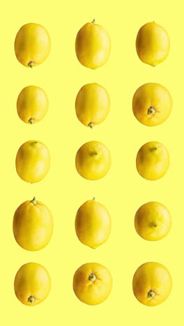 pattern of animated lemons in vertical