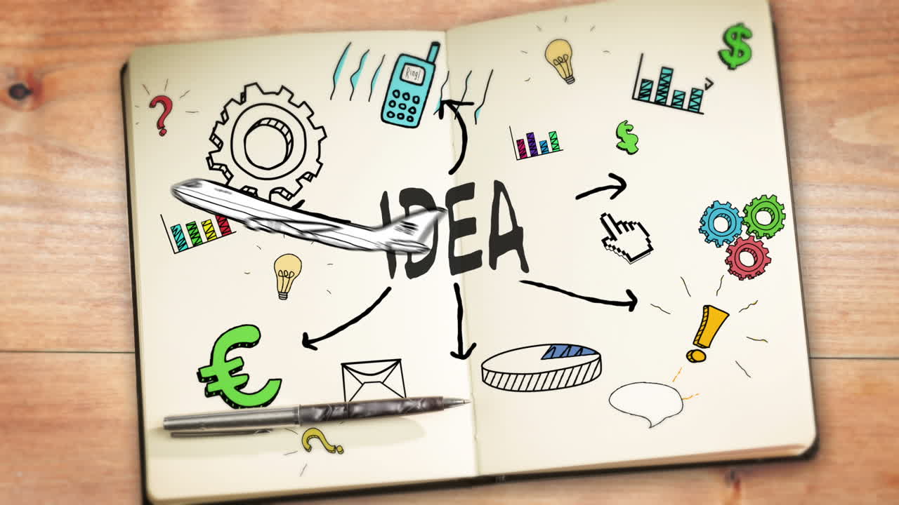 아이디어 개념의 디지털 애니메이션