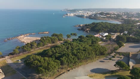 aerial-images-of-the-Greek-Roman-ruins-of-Ampurias-in-Costa-Brava-Girona-recorded-with-drone-Roman-archeology