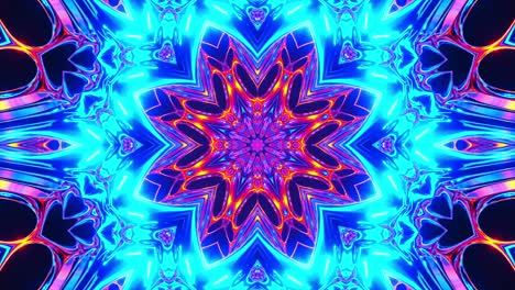 blue and red abstract design. kaleidoscope vj loop