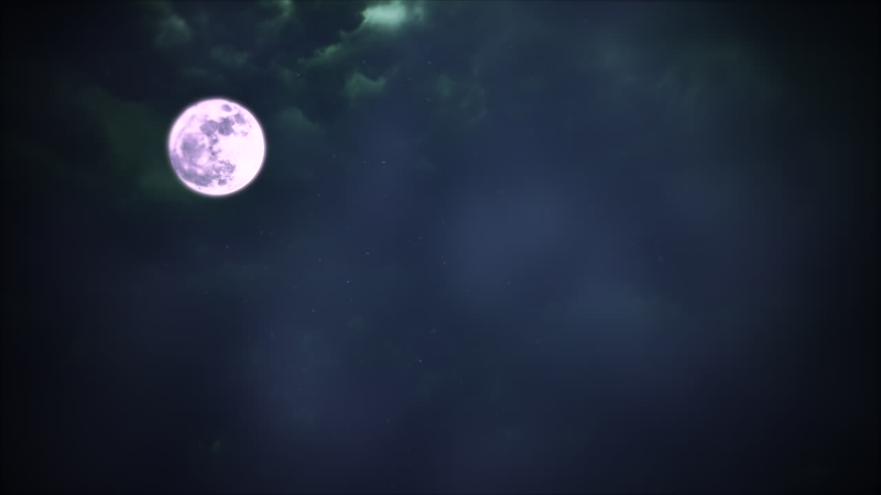fondo de halloween de animación mística con luna oscura y nubes 1