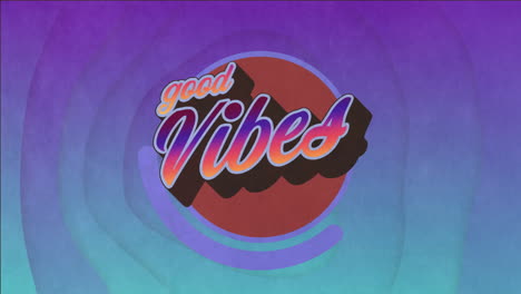 buen texto de vibraciones en animación colorida sobre fondo de gradiente abstracto