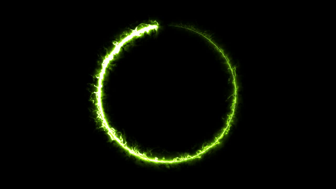 fondo de electricidad abstracto. marco de círculo brillante. energía de energía conducida. parpadeo elipse de neón.