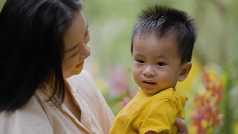 asian family in the park