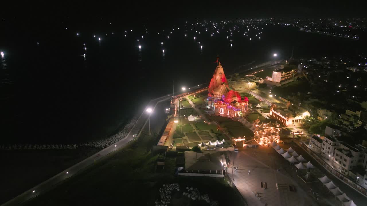 12 Jyotirlingas in India, Temples of Lord Shiva, indian temple architecture, Somnath Temple Aerial view