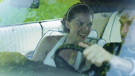 Just-married-couple-in-a-car