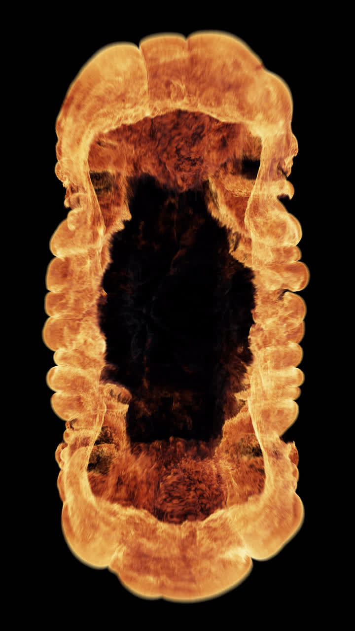 Abstract Fiery Smoke Portal Transition with Burning Embers