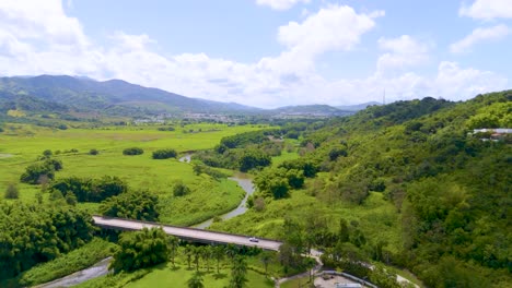 drone footage of a golf course in gurabo, puerto rico. captures lush fairways, tropical scenery, and mountain views—ideal for travel, real estate, sports, and outdoor lifestyle content