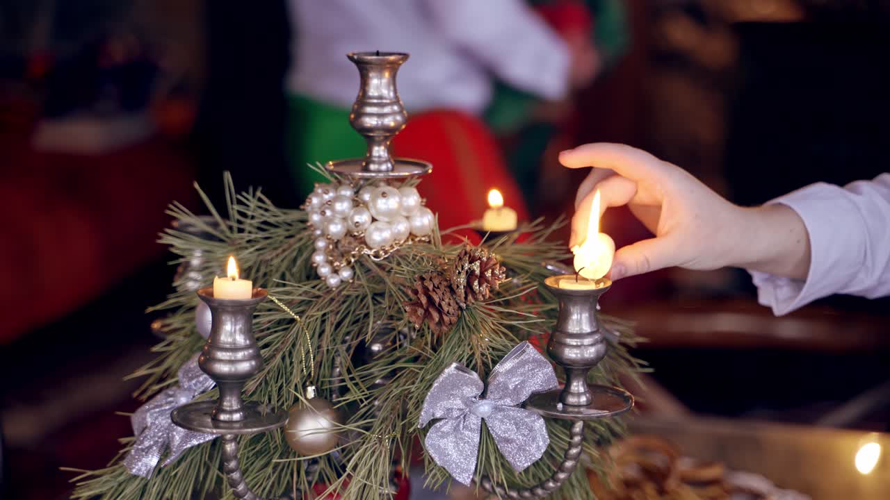 Christmas tree decor. Christmas holiday background with christmas decor