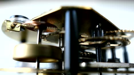 cogwheels of retro clockwork mechanism macro