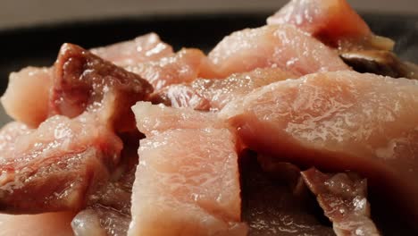 raw fish cubes