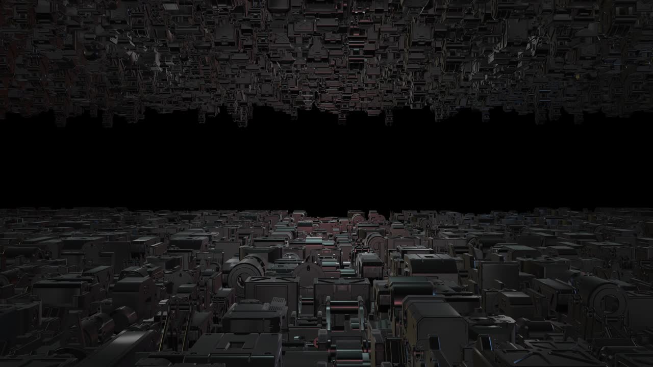 una nave espacial compleja volando lentamente en el espacio exterior.