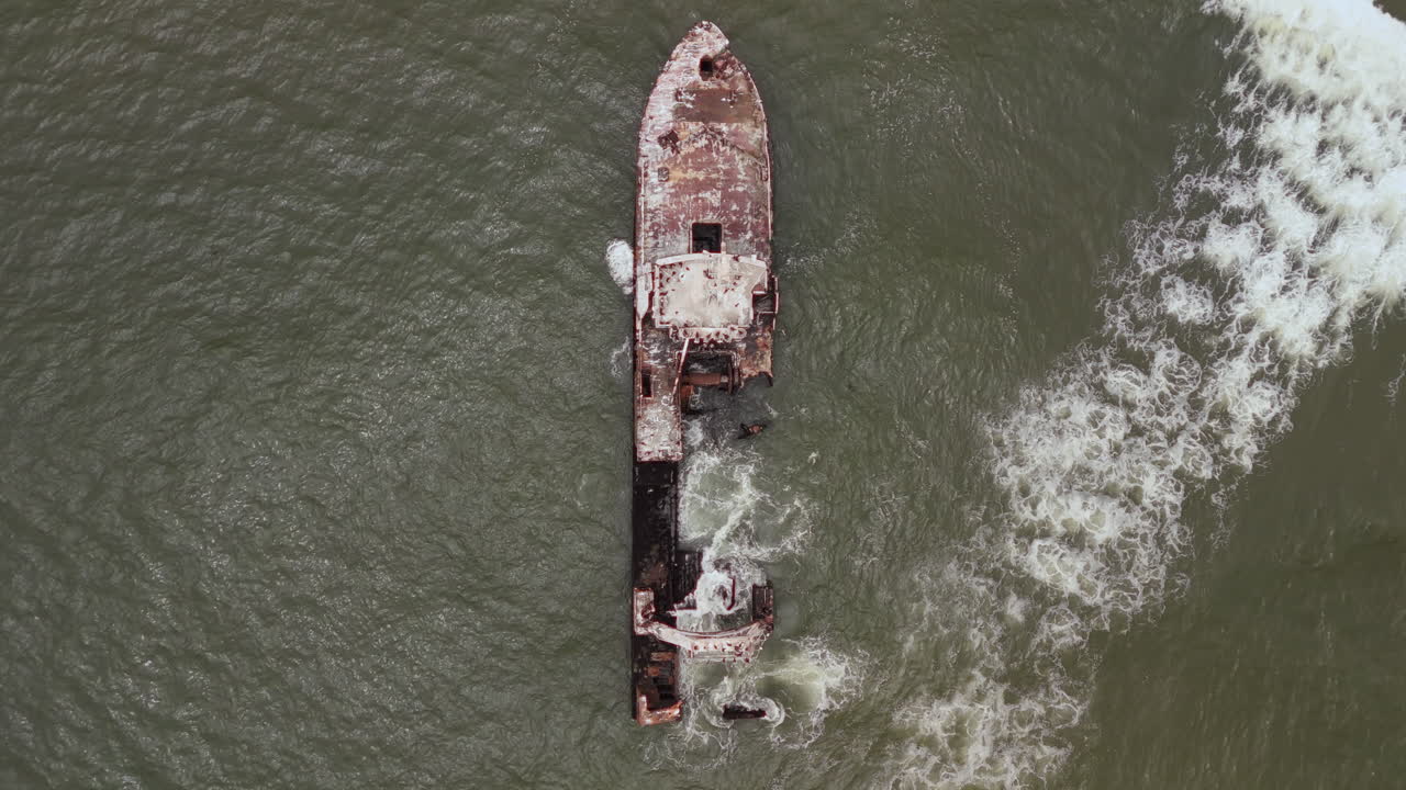 Aerial View of a Shipwreck