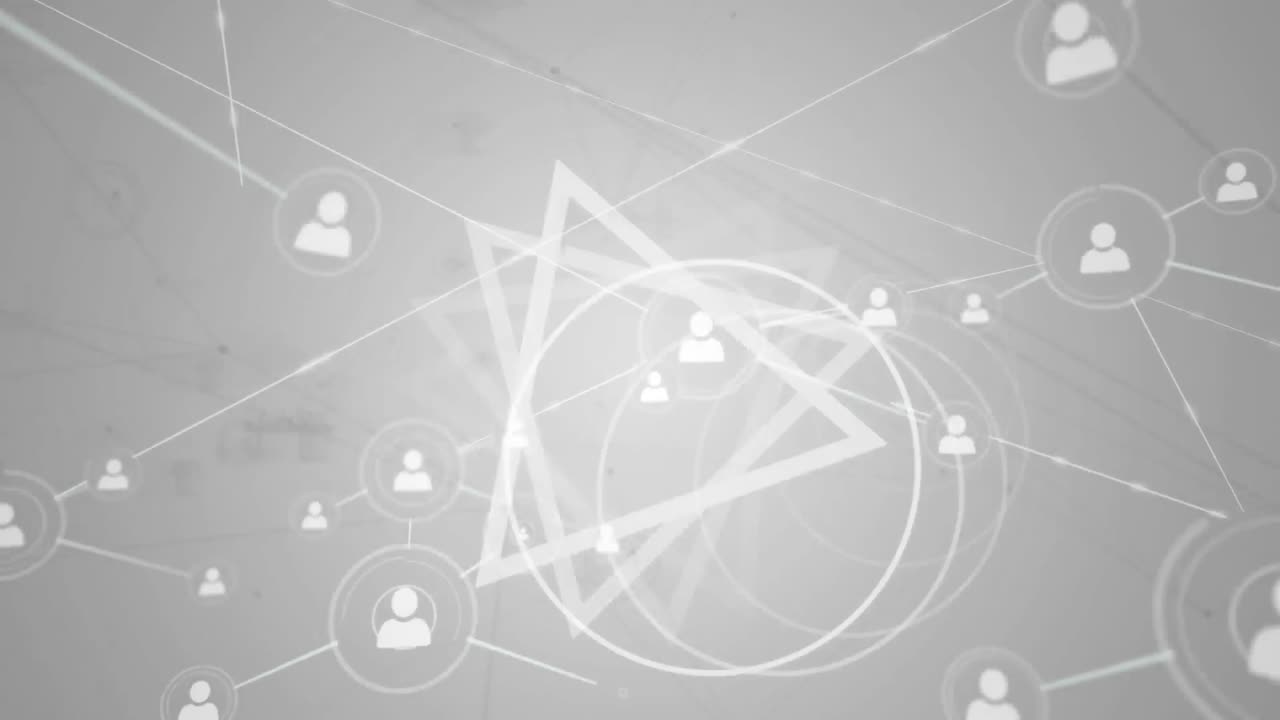 삼각형의 애니메이션과 연결의 네트워크