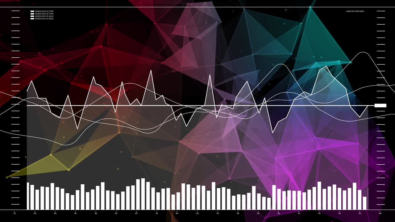 datos y estadísticas de informes, animación con diagramas gráficos.